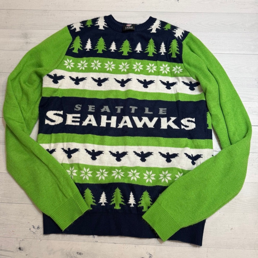 Seattle Seahawks men's Christmas sweater size large